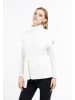 DreiMaster Klassik Damen Strick Poncho in Wollweiss