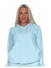 NORMANN Schlafanzug langarm Frottee Oberteil Pyjama Hoodie in hellblau