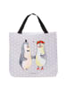 Mr. & Mrs. Panda Beuteltasche Pinguin Heirat ohne Spruch in Grau Pastell