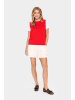SAINT TROPEZ Strickweste MilaSZ Gerade Passform in Flame Scarlet