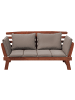 Beliani Gartenbank PORTICI in Braun/Beige - (W) 210 x (H) 82 x (L) 66 cm