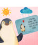 Mr. & Mrs. Panda Duschvorleger Pinguin Luftballon mit Spruch in Eisblau