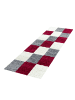 KADIMA DESIGN Teppich Hochflor Shaggy Waschbar Karo RHEIN Strapazierfähig in Rot