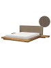 Beliani 4-tlg Doppelbett ZEN in Braun/Beige