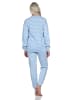 NORMANN langarm Schlafanzug Bündchen Streifen - 87855 in hellblau
