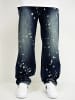 DADA Loose Fit Jeans mit Splatters und Dada Stitching in Blau