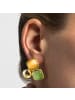 Luxenter Ohrringe mit mehrfarbigem Katzenaugen-Motiv, 18-Karat-Gold-Finish – Nuroa