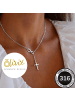 XCOAST Damen Halskette Infinity-Kreuz, Edelstahl, Silber
