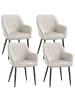 SONGMICS 4er-Set: Esszimmerstuhl in Cappuccinobeige - (B)62.5 x (H)85 x (T)60 cm