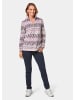 GOLDNER Kuschelig warmer Fleece-Troyer in aubergine / gemustert