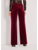 MADELEINE Weite Samthose mit elastischem Bund in rubinrot