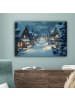 MuchoWow Leinwand Bilder Dunkelblau