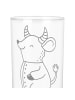 Mr. & Mrs. Panda Wasserglas Stier Astrologie mit Spruch in Transparent