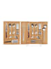 relaxdays Besteckkasten in Natur - (B)32 x (H)5 x (T)43 cm