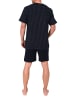 NORMANN Kurzarm Schlafanzug Shorty Pyjama print Übergrößen in marine