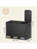 SONGMICS HOME Mülleimer Popnex in Schwarz - (B)38.8 x (H)42.7 x (T)60.5 cm - 3 x 15 L