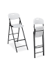 relaxdays 2 x Barhocker in Weiß - (B)44,5 x (H)118 x (T)82 cm