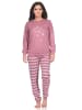 NORMANN Schlafanzug Pyjama Bündchen langarm Sterne Optik - 88747 in beere