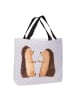 Mr. & Mrs. Panda Strandtasche Igel Liebe ohne Spruch in Grau Pastell