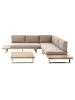 Beliani 2-tlg Sitzgruppe MYKONOS in Beige/Braun rechtsseitig
