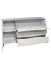 58 aufm Kessel KOMMODE Elfi 169x42x104 Hochglanz Kreidegrau/Glas Kreidegrau