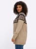 sheego Langarm-Pullover in beige-schoko-gemustert
