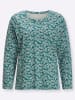 Sieh an! Langarm-Shirt in jade-petrol-bedruckt