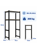 relaxdays Waschmaschinenregal in Schwarz/ Braun - (B)70 x (H)150 x (T)40 cm