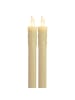 MARELIDA 2er Set LED Stabkerzen Echtwachs in creme - 25cm