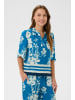 SAINT TROPEZ Kurzarm-Bluse RashedaSZ A-shape in Vallarta Blue Flower Bouquet