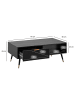 FineBuy Couchtisch in Schwarz / Spanplatte / 110x60x43