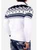 RESLAD Strickpullover Troyer Norweger in weiß