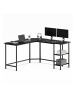 VASAGLE Eckschreibtisch Barnet in Schwarz - (B)140 x (H)76 x (T)140 cm