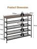 COSTWAY 5 Ebenen Schuhregal in Braun