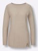 creation L Lyocell-Baumwoll-Pullover in beige-meliert