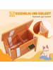 Pawhut Katzenhaus Orange Tannenholz