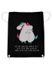 Mr. & Mrs. Panda Baumwolltasche Einhörner Umarmen mit Spruch in Schwarz