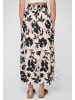 Cloud5ive Cloud5ive Maxi Skirt with side slit and floral print in beige/black