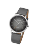 Regent Analog-Solaruhr Regent Lederarmband grau mittel (ca. 39mm)