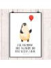 Mr. & Mrs. Panda Bild Pinguin Luftballon mit Spruch in Weiß