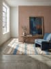 KADIMA DESIGN Naturfaser-Teppich Handgewebt WHARFE Boho Gestreift Wohnlich in Natur-Blau