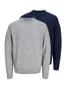 Jack & Jones 2er-Pack Strickpullover in Light Grey Melange