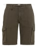 Camel Active Leichte Cargoshorts im Baumwoll-Leinen-Mix in Olive-Braun