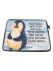 Mr. & Mrs. Panda Laptop Sleeve Pinguin Diät Design mit Spruch in Weiß