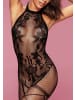 PETITE FLEUR GOLD Bodystocking-Ouvert in schwarz