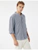 KOTON SHIRTS LS in Blau Gestreift