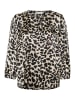 Kaffe Langarm-Bluse KAmagda Loose fit in Brown Leopard