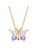 Rafaela Donata Halskette Schmetterling aus Sterling Silber mit Zirkonia in gelbgold