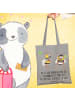 Mr. & Mrs. Panda Laptoptasche Hummeln Kleeblatt mit Spruch in Light Grey