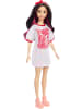 Mattel Barbie Fashionistas Puppe Nr. 214 schwarzes Haar Twist ’n Turn-Kleid 3+ HRH12